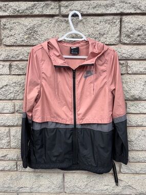 Nike Pink and Black Colorblock Windbreaker Jacket